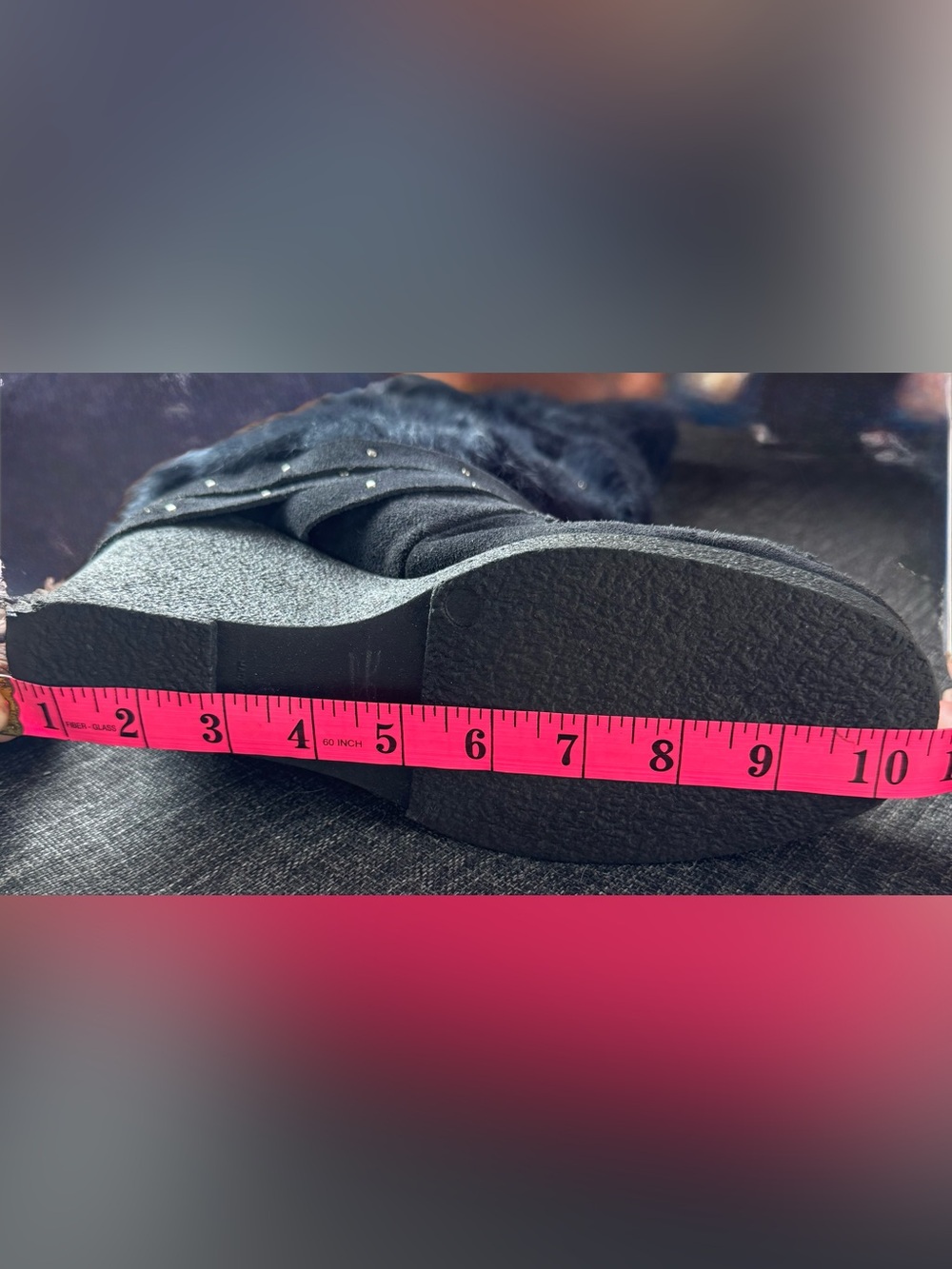 Manitobah Tall Wrap Mukluk boot black suede and rabbit fur sheepskin shearling - Picture 9 of 9